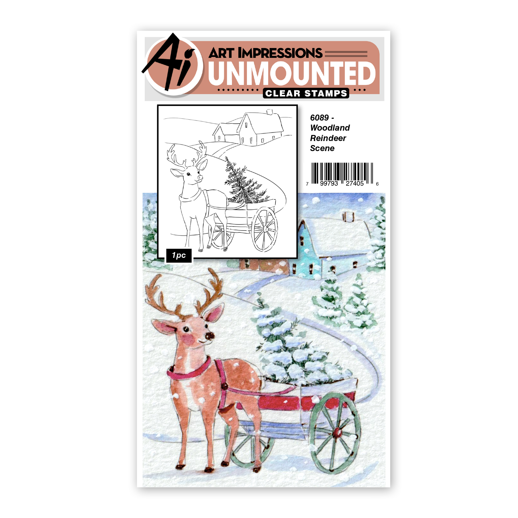 6089 - Woodland Reindeer Scene
